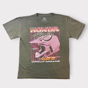 Honda Racing Circuit Dreams JT Racing Graphic T-Shirt Gray Brown Mens L